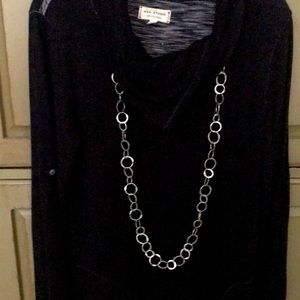 J.jill hammered silver chain.  24” long